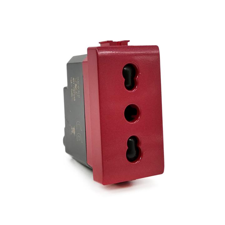 Mapam - 518R - PRESA BIVALENTE 10A/16A 2P+T COMP. MATIX - ROSSA EMERGENZA