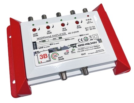 3B Elettronica 6932-HQ3UU CENTRALINO BIII/2 x UHF 43dB - 130dBuV