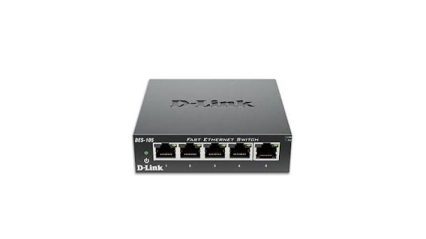 D-Link DL-DES-105 Switch UnManaged - D-Link 5 porte 10/100Mbps - Metallo