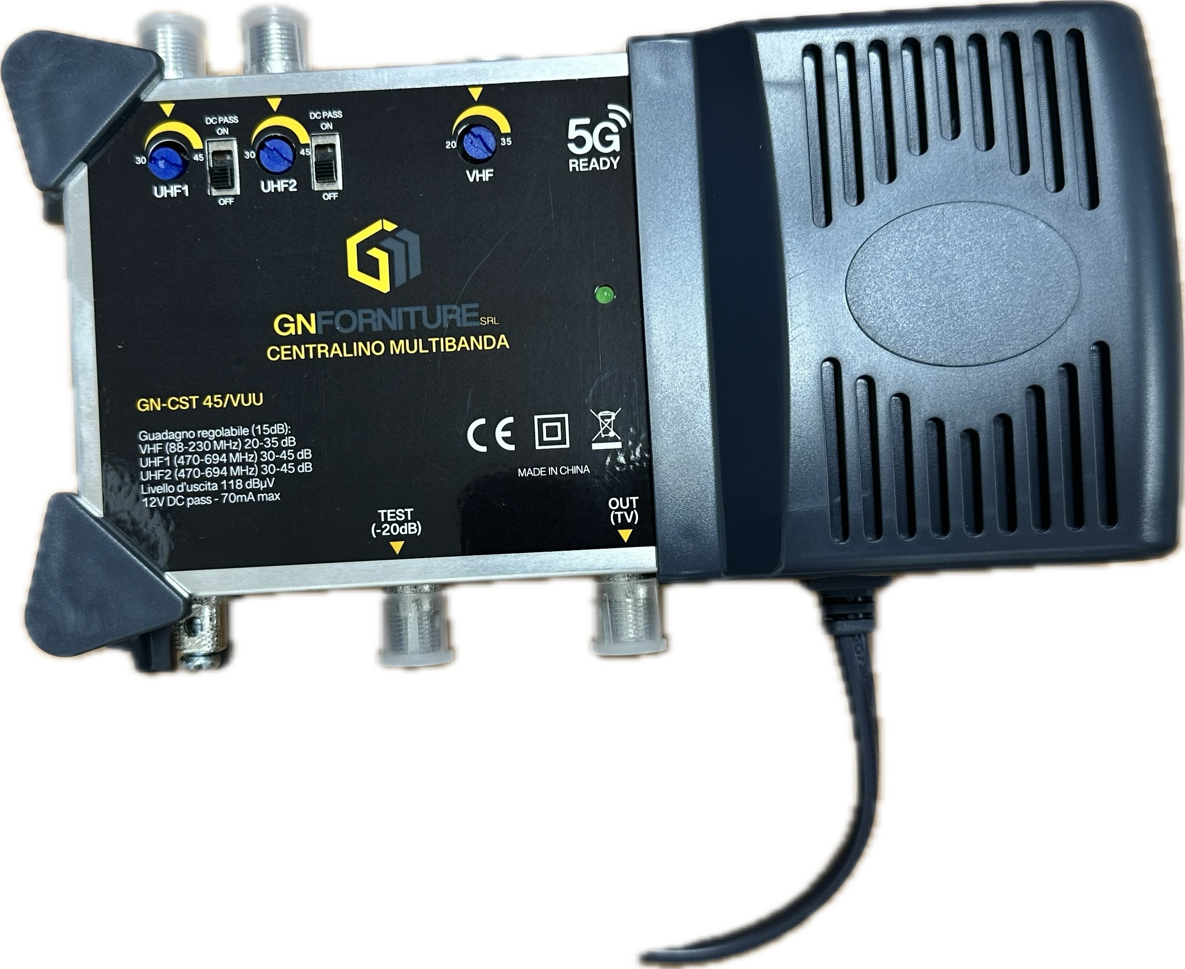 GN GN-CST45/VUU CENTRALINO 3 INGRESSI 1 VHF 2 UHF 45dB (118BuV) 5G
