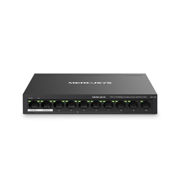 Mercusys MS110P Switch Desktop 10 porte 10/100 con 8 PoE+ Mercusys MS110P Metallo