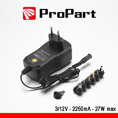 PROPART PEAV-312V2250 Alimentatore Switching Multitensione 3-12V 2250mA 27W max