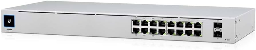 UbiQuiti USW-16-POE-EU UniFi 16-Port PoE Gestito L2/L3 Gigabit Ethernet (10/100/1000) Supporto Power over Ethernet (PoE) 1U Argento