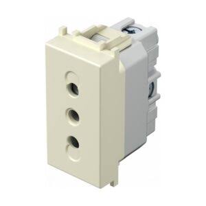 TEM - VM33IW - PRESA ITALIANA 10A 250VAC 2P+T - 1 MODULO - MODUL BEIGE LUCIDO