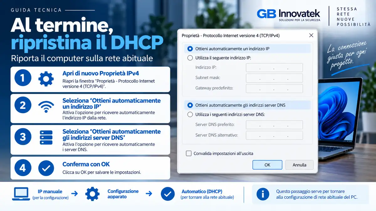 Windows e macOS - ripristino della configurazione automatica DHCP