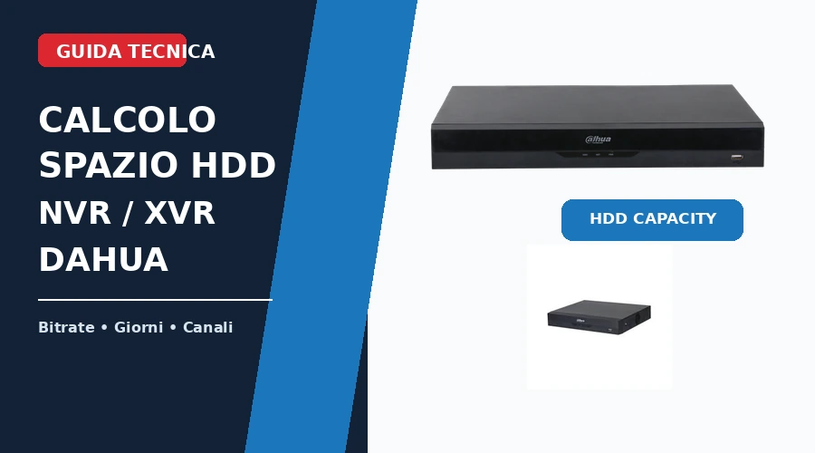 Come calcolare lo spazio HDD necessario per NVR/XVR Dahua